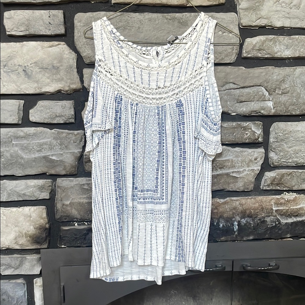 Lucky Brand Blue and White Blouse